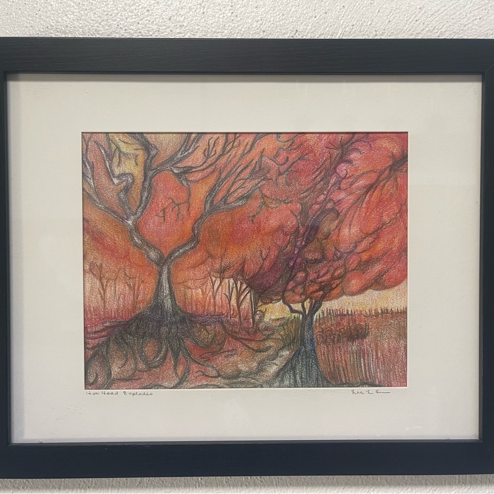 Her Head Explodes framed print